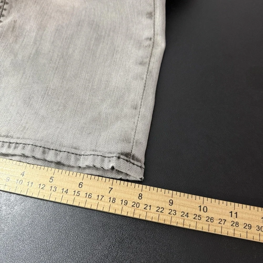True Religion Rocco Jeans Mens 38x33 Gray Acid Wash Relaxed Skinny Moto Denim